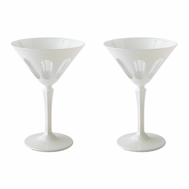 Rialto Glass Martini Chalk , Set Of 2