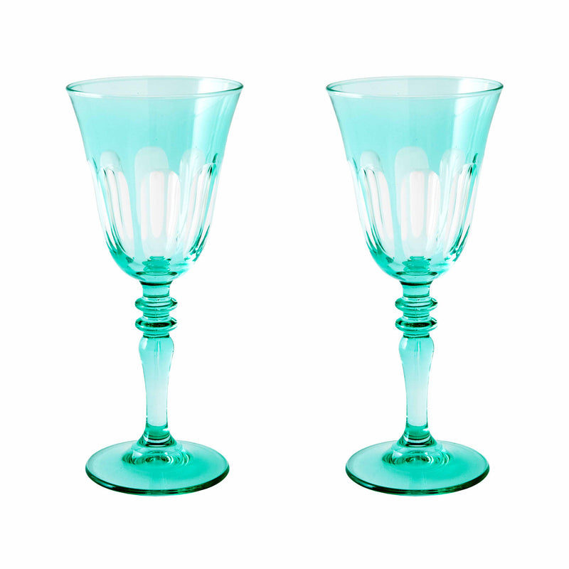 Rialto Glass Wine Menthe , Set Of 2