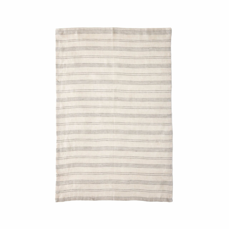 Saville Stripe Linen Tea Towel Dune , Set Of 2