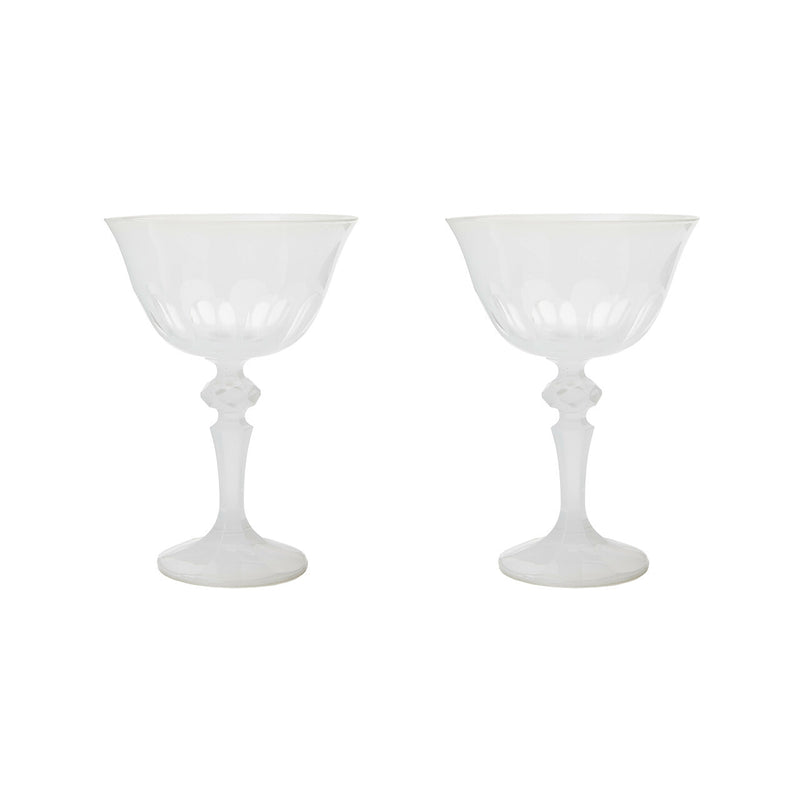 Rialto Glass Coupe Opal, Set of 2
