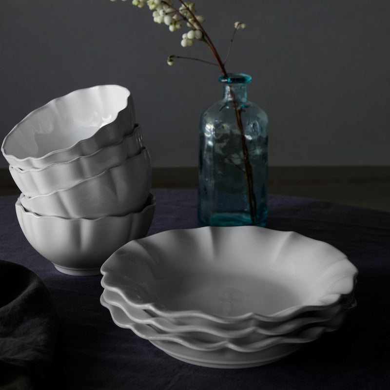 Soup or Cereal Bowl White Rosa