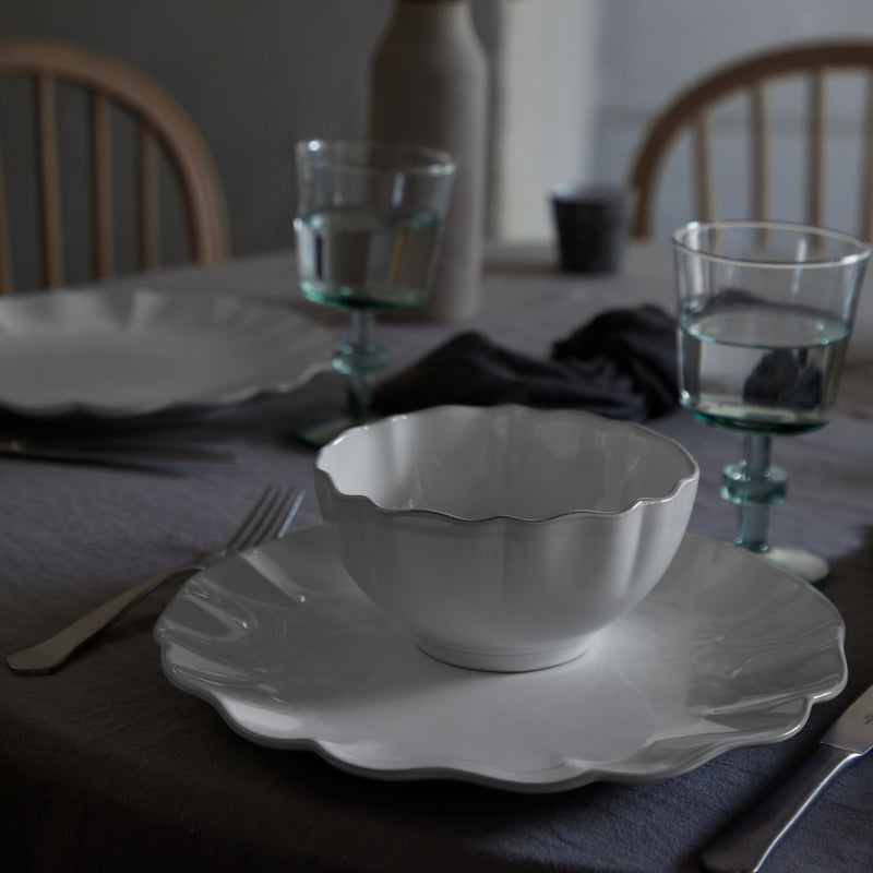 Soup or Cereal Bowl White Rosa