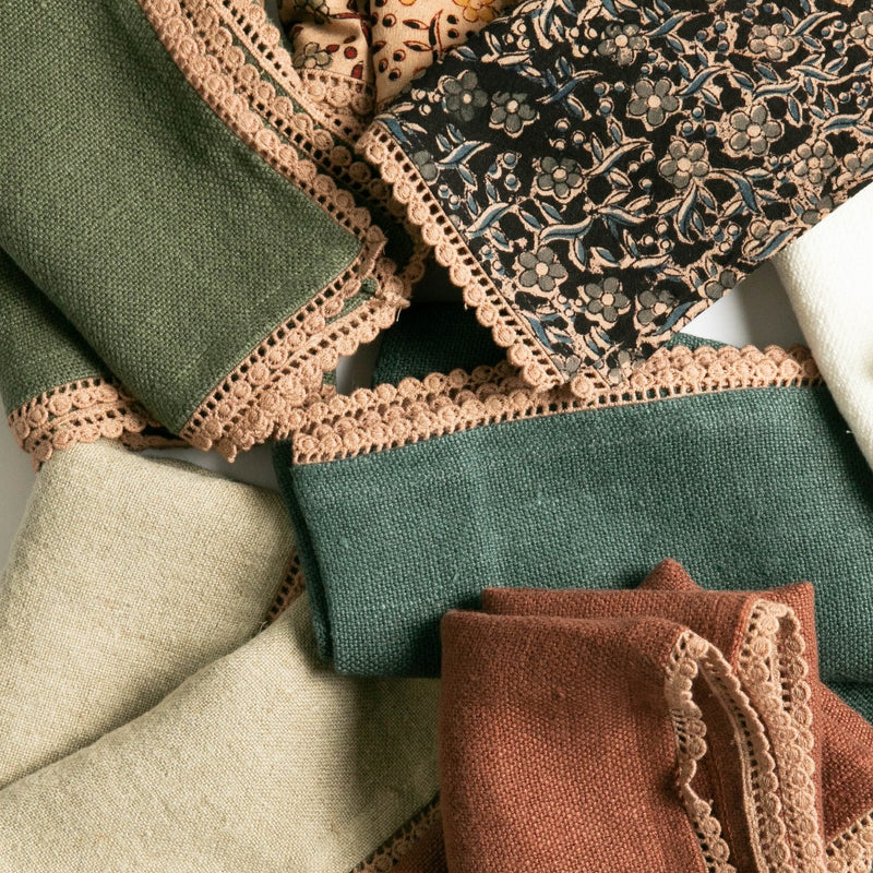 Anika Solid Table Linens Napkin Olive