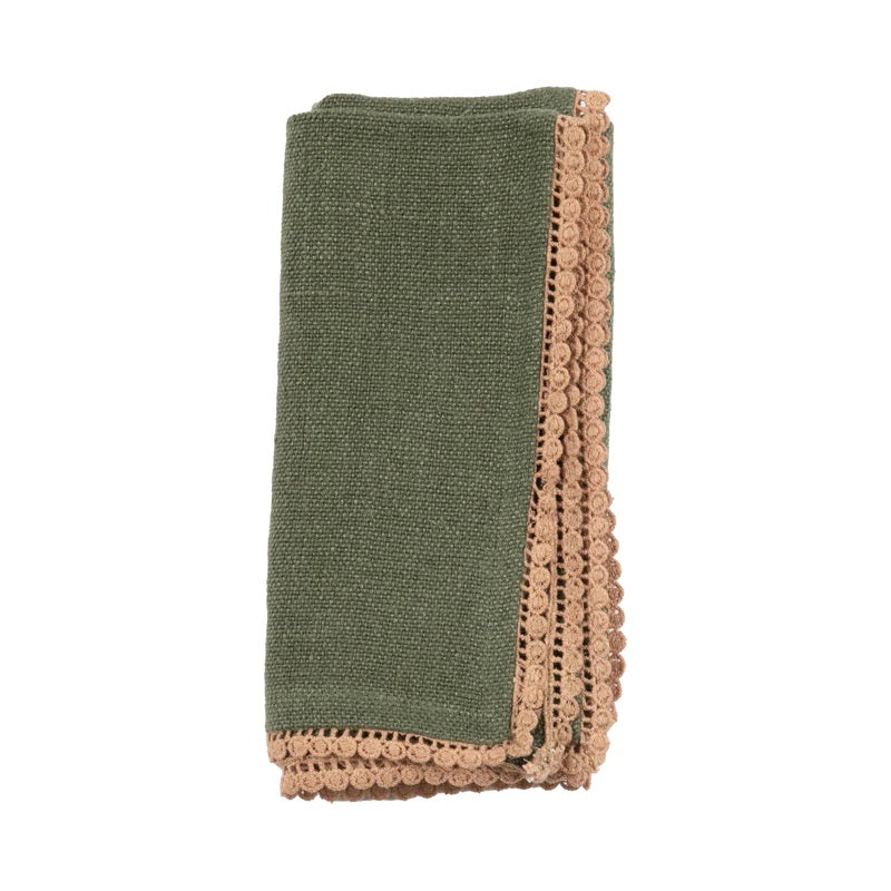 Anika Solid Table Linens Napkin Olive
