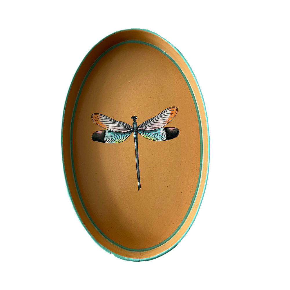 Handpainted Iron Tray, Dragon-Fly