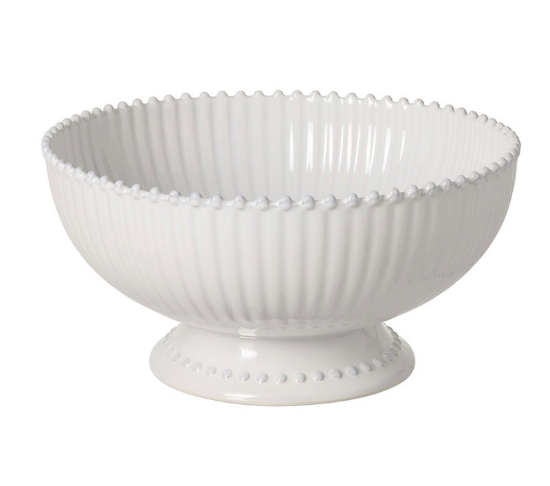 Footed Bowl Centerpiece White Pearl