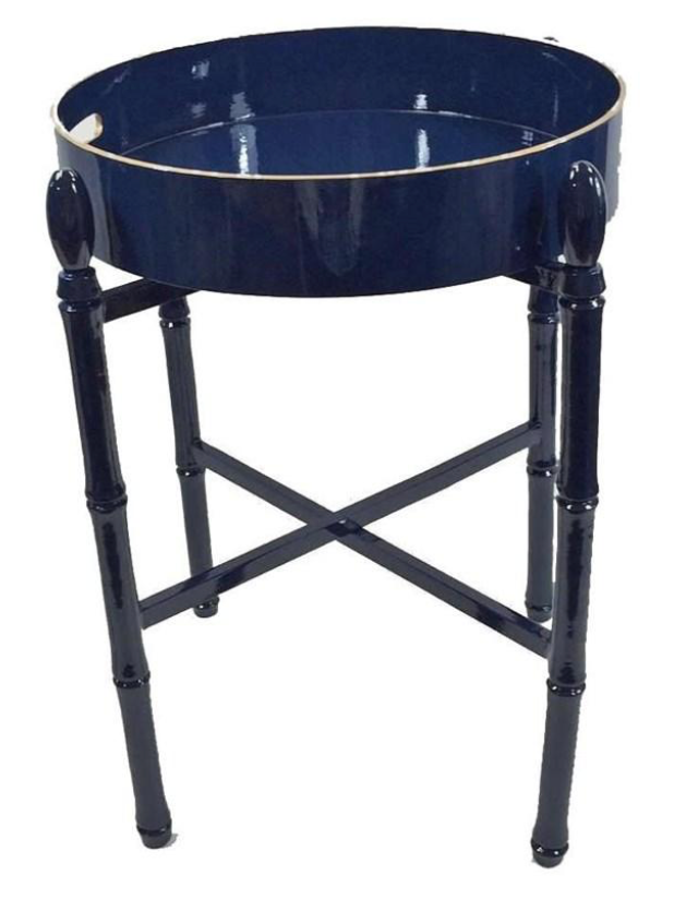 Stinson Round Tray with Stand Navy