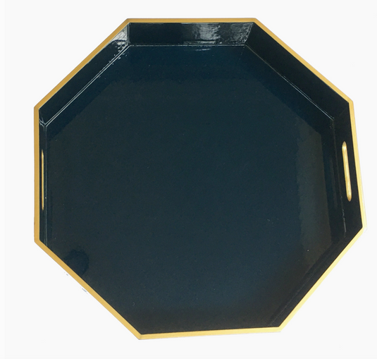 Image Stinson Octagonal Tray with Stand Navy