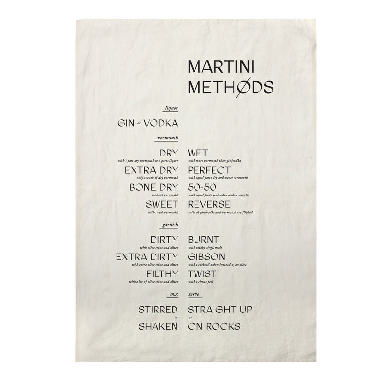 Martini Method Pure Linen Tea Towel