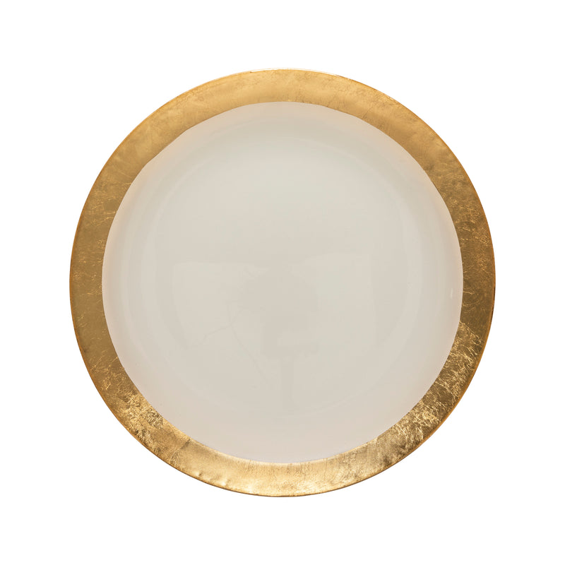 Glass Charger Gold Band