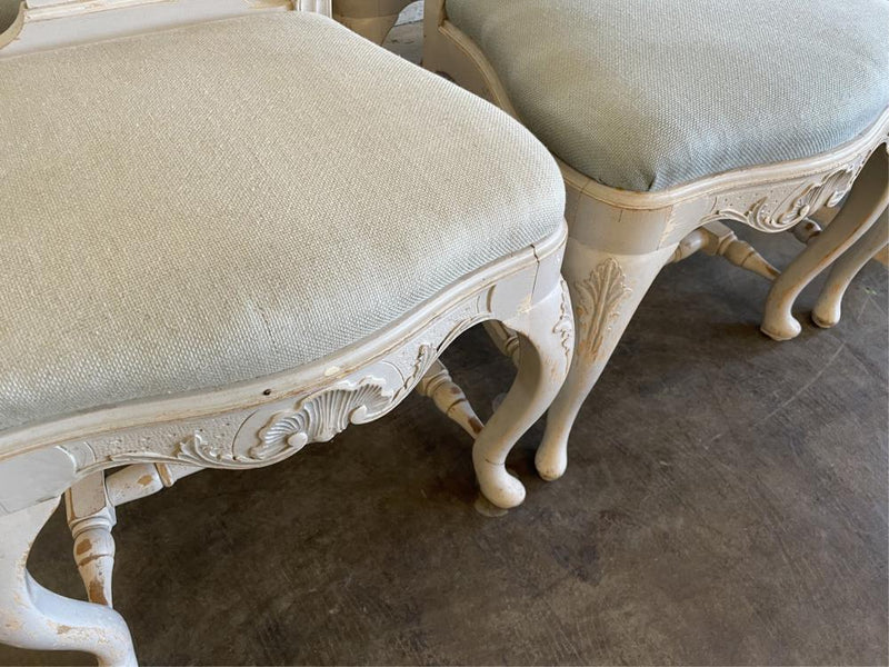 Swedish Rococo Six Dining Chairs